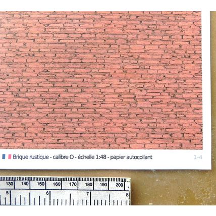 Papier autocollant brique rustique pour O gauge - échelle 1:48 - feuille A4