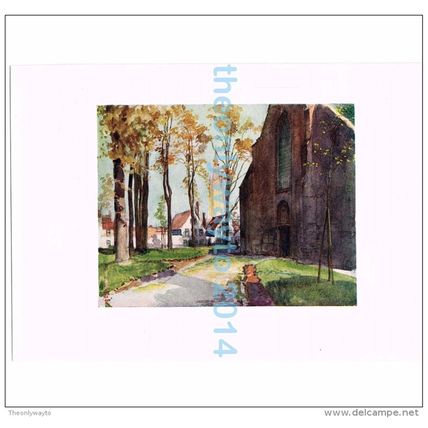 BEGUINAGE, BRUGES, BELGIUM, BOOK ILLUSTRATION (PRINT), 1908