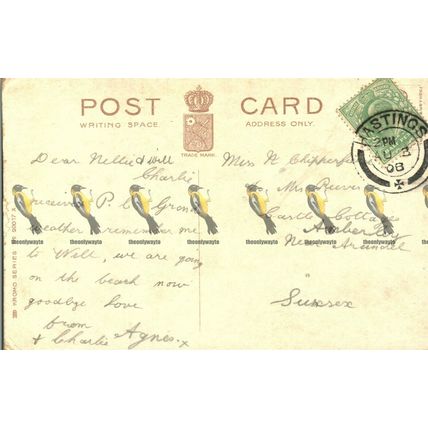 Rough Sea, Hastings, Kromo Series 20017 X Postcard, 1908