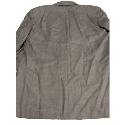 Oscar de la Renta Mens Blazer Gray Double Breasted Button Sleeve Pockets