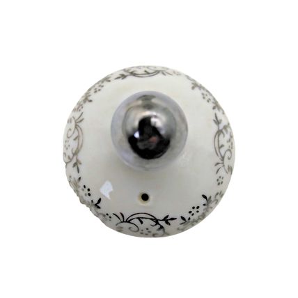 Vintage Tea Pot K-600 White Porcelain 25th Anniversary Floral Silver Trim Japan