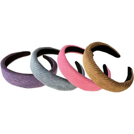4 pieces fluffy makeup headband, thick hairband, for women, padded hair accessor