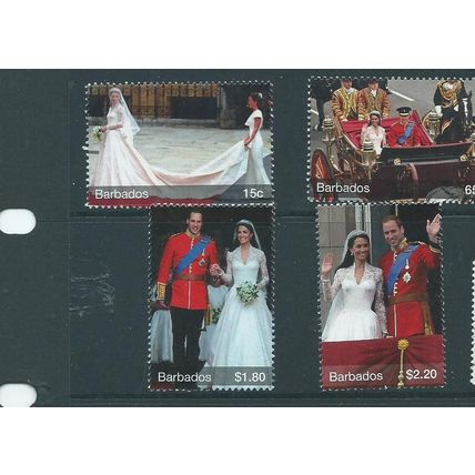 barbados stamps sg1379 sg 1379 mnh royalty royal wedding mnh set