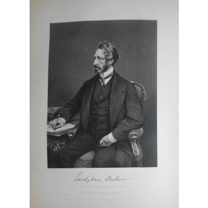 Edward Bulwer-Lytton .. 1873 engraving - Duyckinck Portrait Gallery