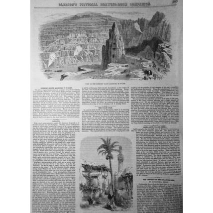 Penryhn Slate Quarries In Wales + Franciscans Convent - Gleason's Pictorial 1852