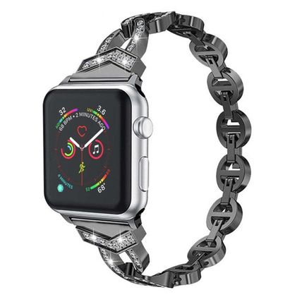 Diamond Stainless Steel Replacement Strap Watchband For Apple Watch Series, 7 41