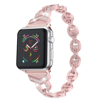 Diamond Stainless Steel Replacement Strap Watchband For Apple Watch Series, 7 41