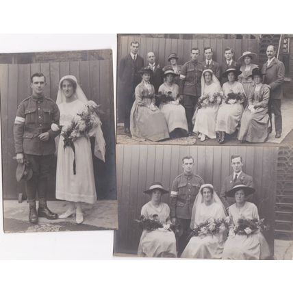 EC189 SOLDIER IN UNIFORM WEDDING. 3 CARDS. PRINTED POSTCARDS