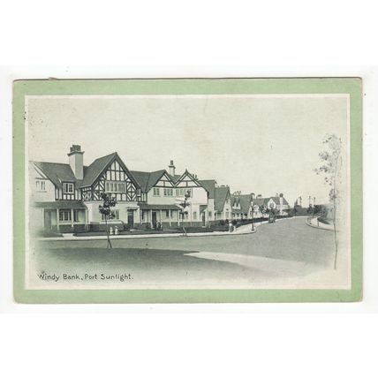 Windy Bank Port Sunlight Postcard 1911 Wirral Cheshire