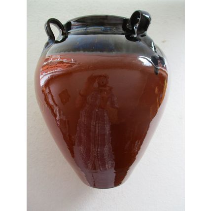 Large 29cm tall Spanish Olive Oil Jar in glazed terracotta