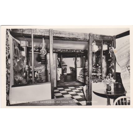 ED 238 HAWKSHEAD -THE MINSTRELS GALLERY TEA ROOMS INTERIOR. RP POSTCARD