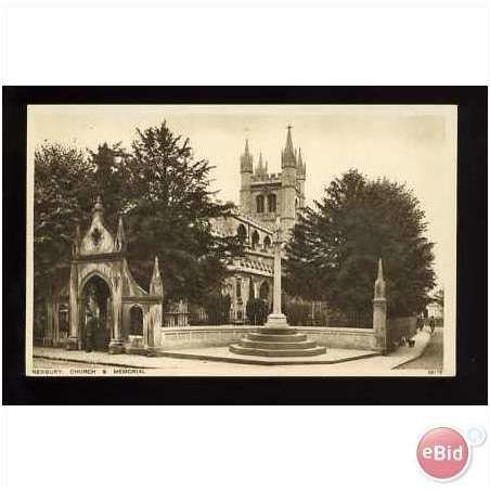 Berkshire NEWBURY Church & Memorial Postcard by Photochrom (58179)