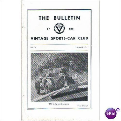 VINTAGE SPORTS CAR CLUB BULLETIN SUMMER 1973 NO118