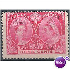 Canada 1897 Jubilee Issue SG126 3c Carmine Mounted Mint.