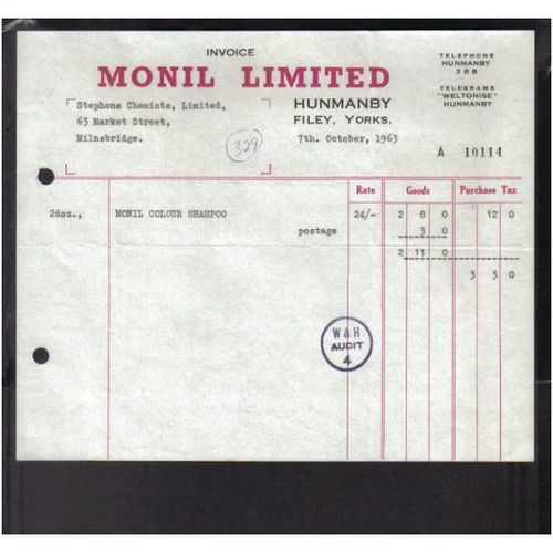 MONIL LTD,HUNMANBY,FILEY,Y ORKS, 7OCT1963