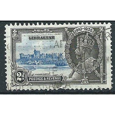 Gibraltar 1935 SG114 2d Ultramarine & Grey Silver Jubilee Fine Used . ..