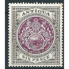 Antigua 1911 SG48 6d Purple& Drab Mounted Mint ... .
