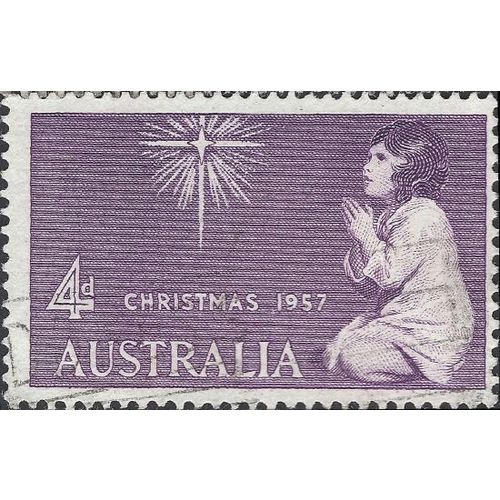 AUSTRALIA, CHRISTMAS, Prayer of a Child (Samuel, Reynolds), violet 1957, 4d, #2