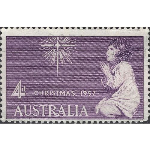 AUSTRALIA, CHRISTMAS, Prayer of a Child (Samuel, Reynolds), violet 1957, 4d, #4