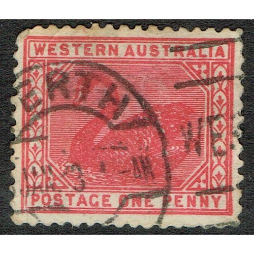 Western Australia 1905 1d Carmine wmk Crown over A SG139b FU
