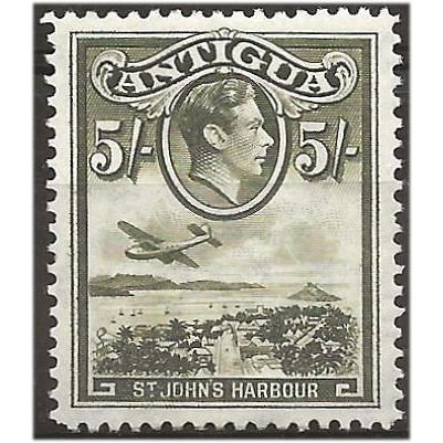 Antigua 1938 SG107 5/- Olive-Green Mounted Mint . .. .