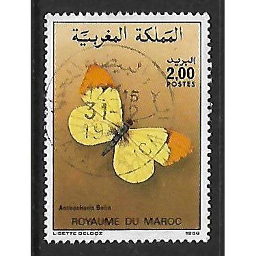 MOROCCO 1986 BUTTERFLIES ( 2nd ) 2d ANTOCHARIS BELIA SG714 FINE USED