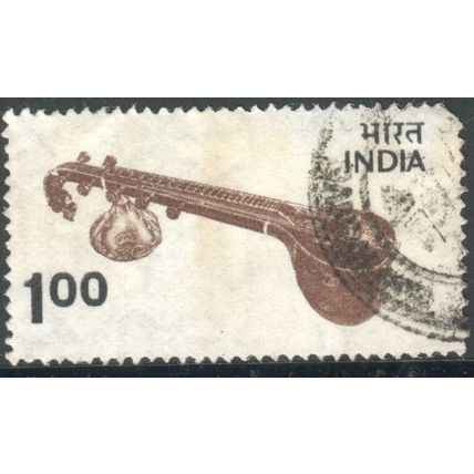 India 1974 - SG 735 - 1r brown and black - Sitar - used 3