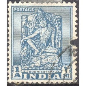 India 1949 - SG 333 - 1a blue - Bodhisattva - used 3