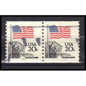 Used 1895a 20c U.S. Flag Fine CNP Left 12 PA0271