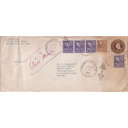 United States 1948 Phoenixville PA-Ashton Under Lyme Cover Phoenixville cancel