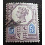 GB 1887 QV 5d Jubilee SG207
