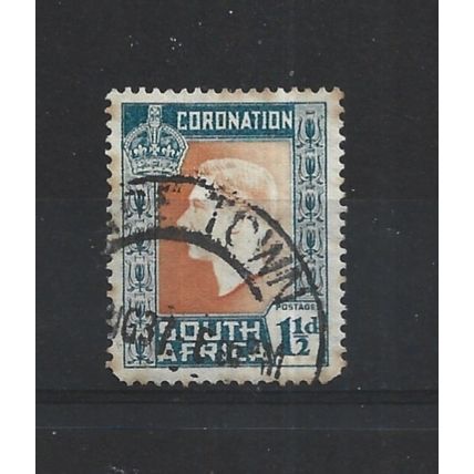 SouthAfrica.SG73 1 1/2d Orange and Greenish Blue.English Inscription.F/U.Aug25b