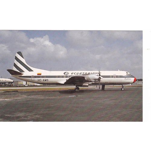 Ecuatoriana Lockheed L188A Electra Aircraft Postcard (A24966)