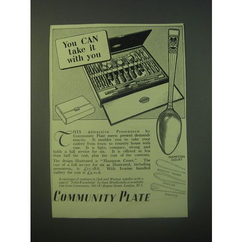 1940 Community Plate Silverware Ad - Hampton Court, Berkeley Square, Patrician