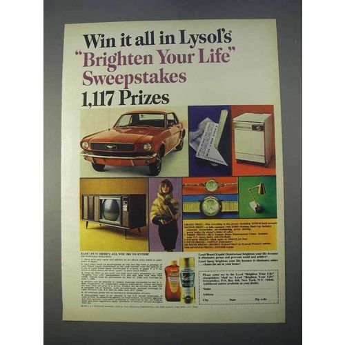 1966 Lysol Disinfectant Ad - Brighten Your Life