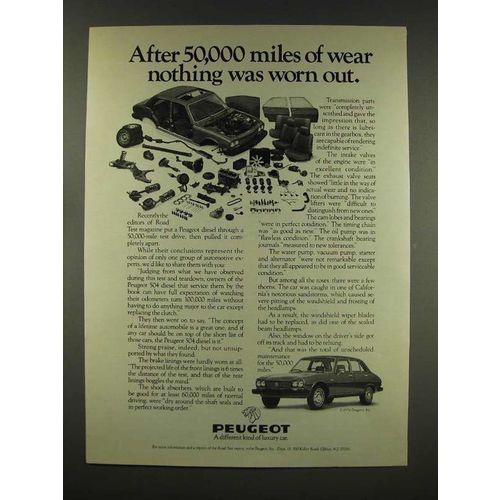 1976 Peugeot Car Ad - Nothing Was Worn Out