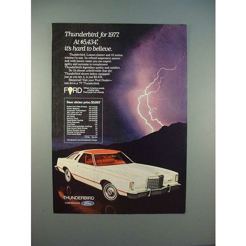 1977 Ford Thunderbird Car Ad - It's Hard to Believe