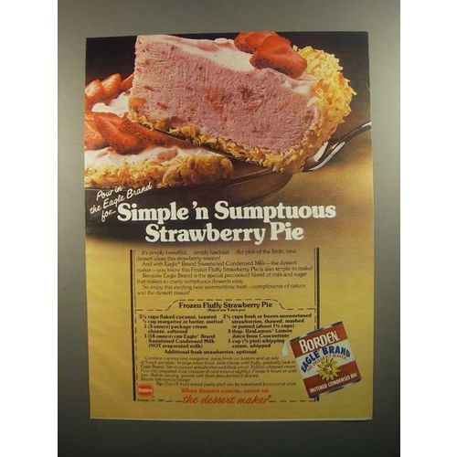 1984 Borden Eagle Condensed Milk Ad - Strawberry Pie