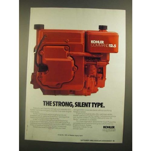1988 Kohler Command 12.5 Engine Ad - The Strong, Silent Type