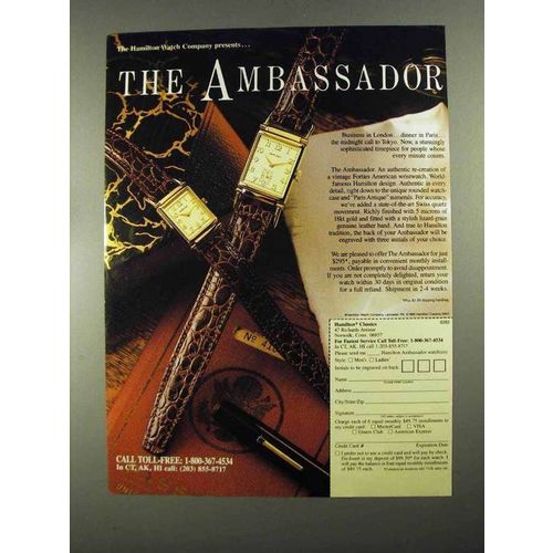 1988 Hamilton Ambassador Watch Ad