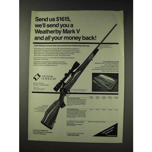 1991 Bank of Boulder Ad - Weatherby Mark V Rifle