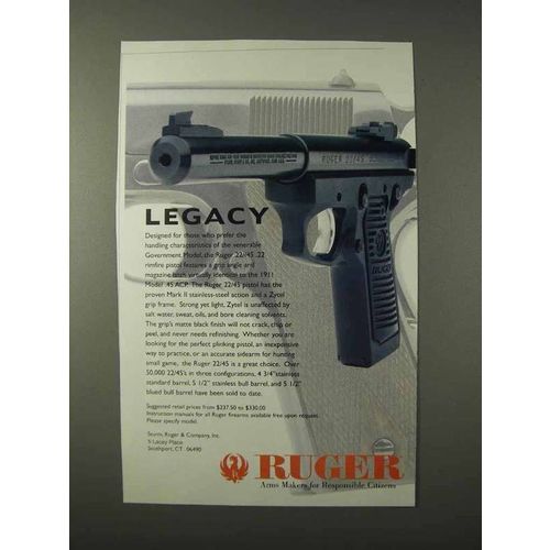 1995 Ruger 22/45 Pistol Ad - Legacy