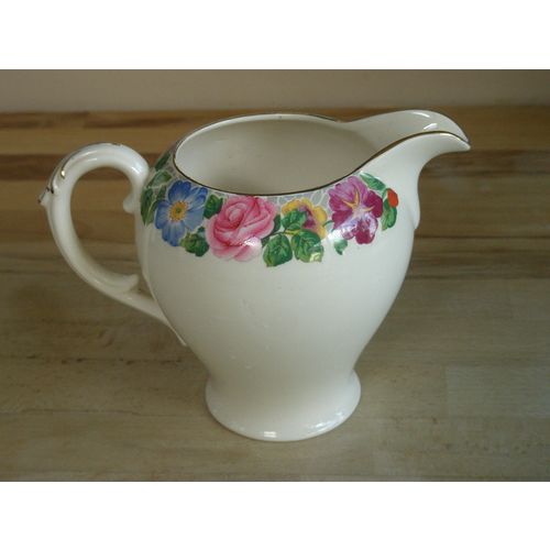 Vintage Royal Cauldon Large Floral Milk Jug