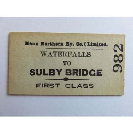 Isle of Man Manx Northern Railway Waterfalls-Sulby Bridge Ticket #661