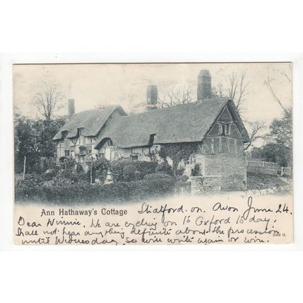 Anne Hathaway's Cottage Stratford-on-Avon Postcard 1902 Early Undivided Back