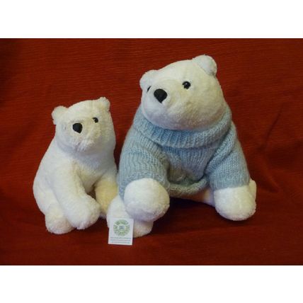 LOT OF 2 BATH & BODY WORKS POLAR BEARS LARGE BEAR HAS GRAY COWL NECK SWEATER