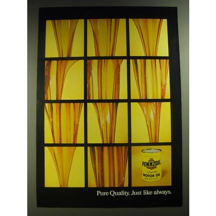 1974 Pennzoil Motor Oil Ad - Pure quality. Just like always