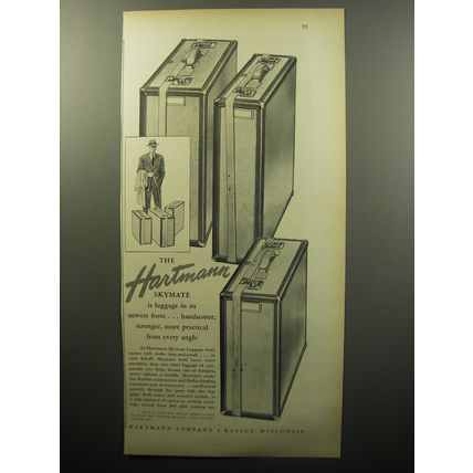 1951 Hartmann Skymate Luggage Ad - luggage in its Newest Form