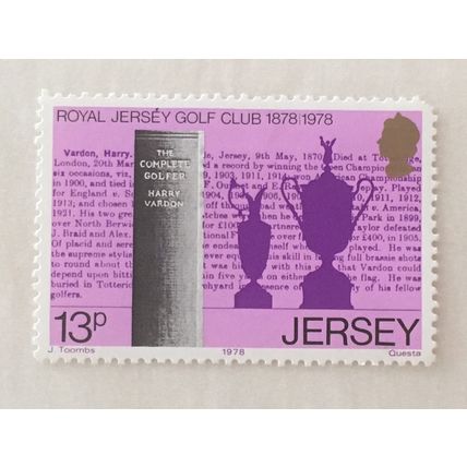 Jersey QEII 1978 Royal Golf Club 13p Vardon Book Mounted Mint MM SG186 stamp