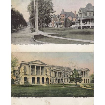 Corner King & Lecroix Streets Chatham Ontario 2x Postcard s